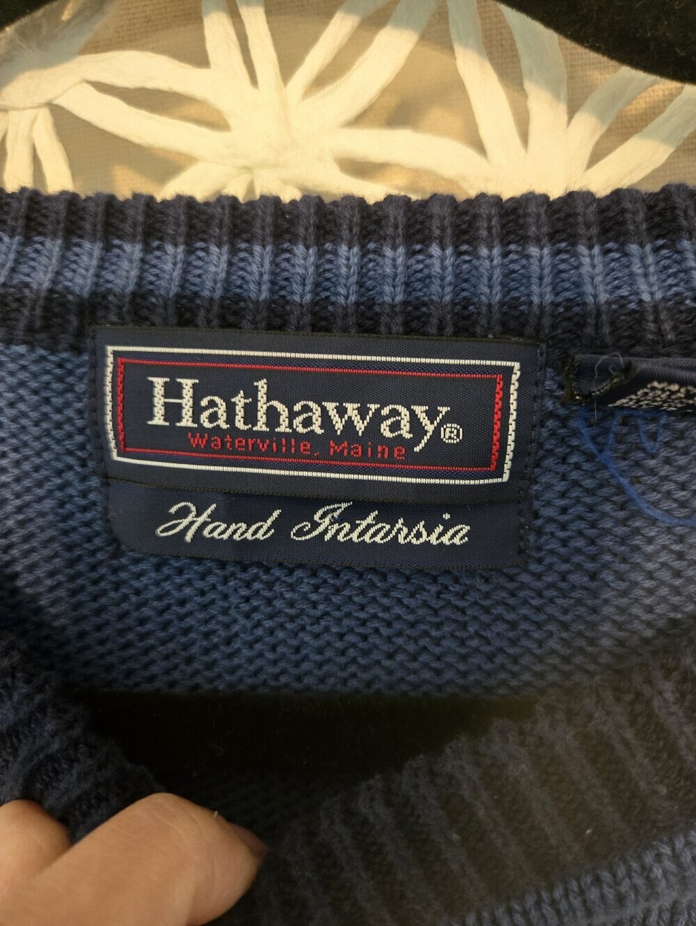 Vintage Hathaway Hand Intarsia Golf Sweater Men’s Large Multicolor 90s Knit - Picture 5 of 8